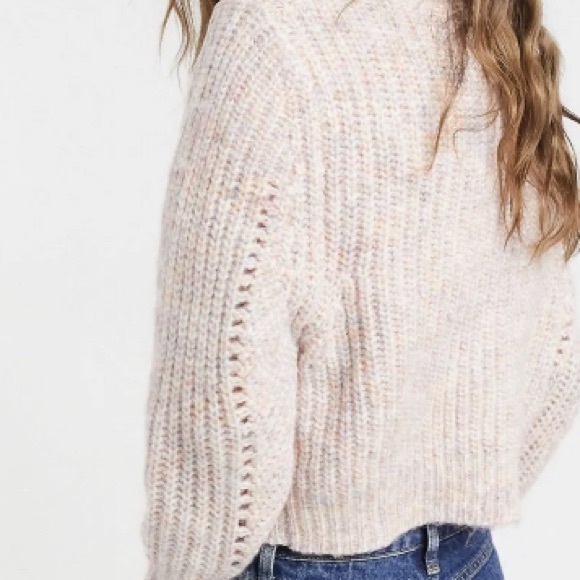 TOPSHOP HEATHER PINK (MULTI COLOR) CROP SWEATER SIZE LARGE - Picture 4 of 10